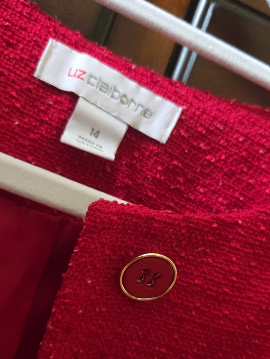 Liz Claiborne Jackets & Blazers - Classy Liz‎ Claiborne Size 14 Boucle Red Button Front Blazer